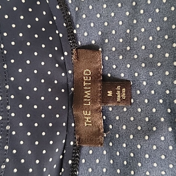 The Limited Womens Denim Skirt Dress, Navy Polka Dot, In-seam Pockets, Size M - Picture 7 of 7